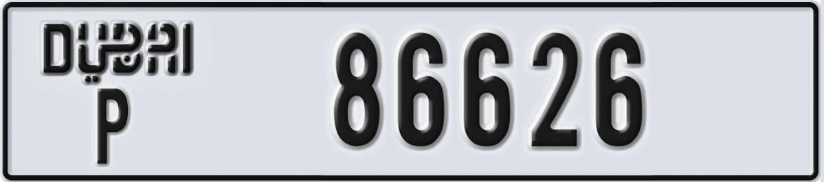 UAE License Plate Dubai P 86626