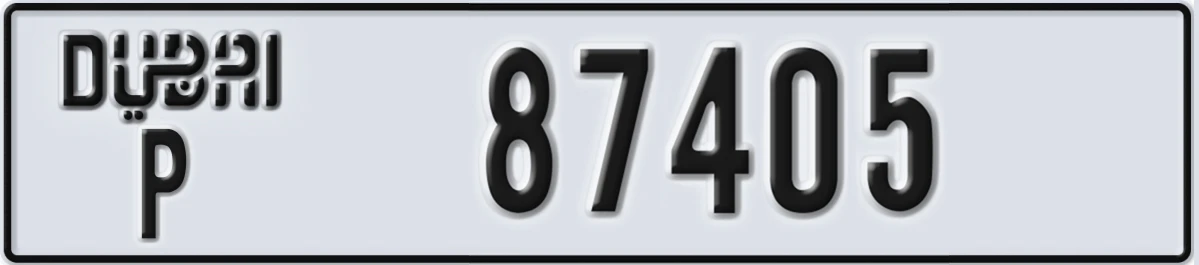 UAE License Plate Dubai P 87405