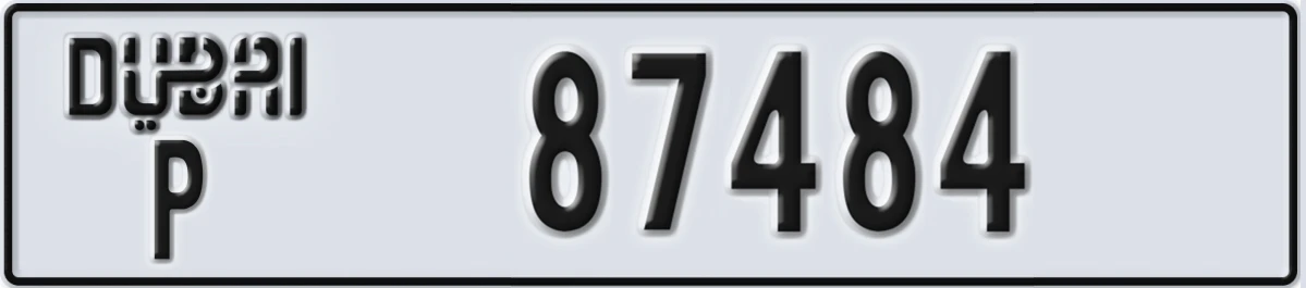UAE License Plate Dubai P 87484