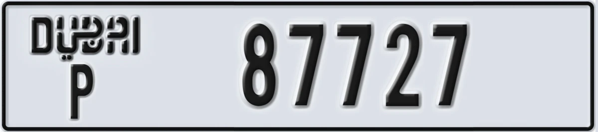 UAE License Plate Dubai P 87727
