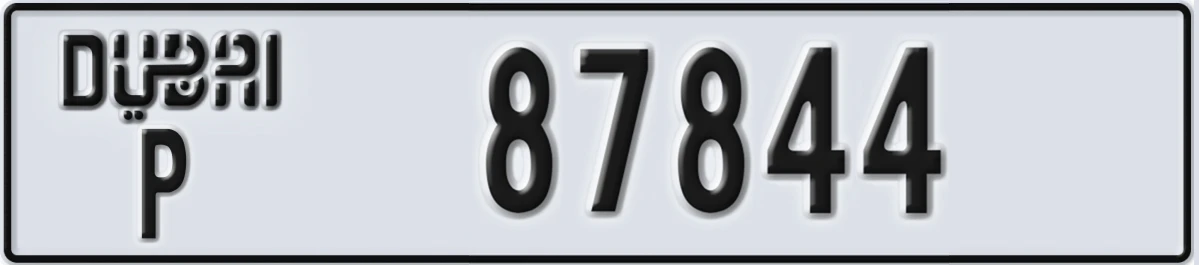 UAE License Plate Dubai P 87844