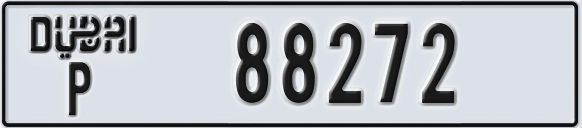 UAE License Plate Dubai P 88272