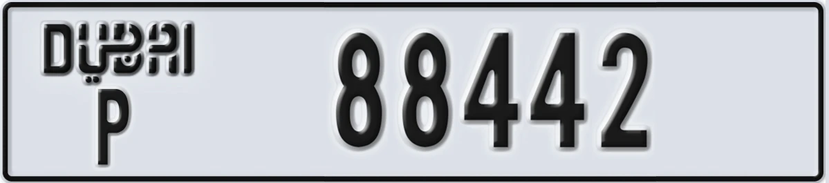UAE License Plate Dubai P 88442