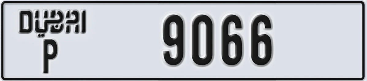 UAE License Plate Dubai P 9066