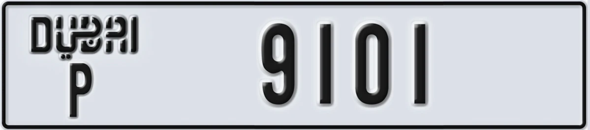 UAE License Plate Dubai P 9101