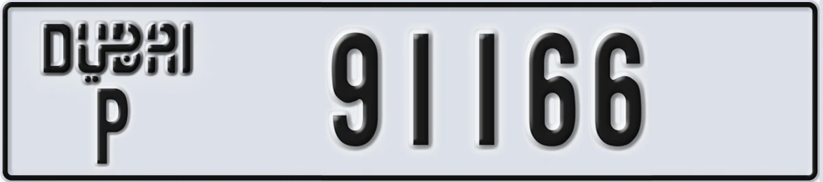 UAE License Plate Dubai P 91166