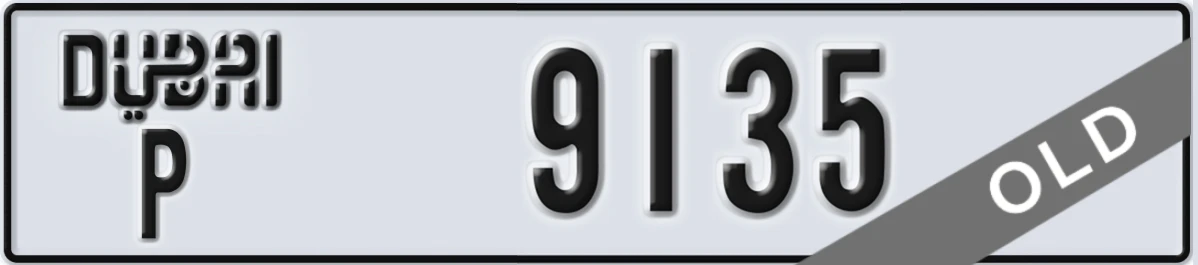 UAE License Plate Dubai P 9135