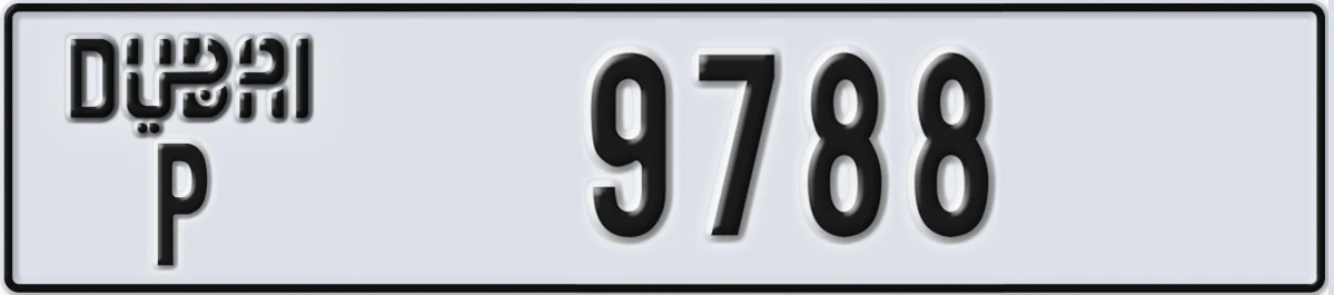 UAE License Plate Dubai P 9788
