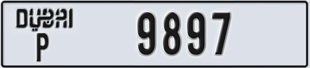 UAE License Plate Dubai P 9897