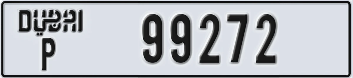 UAE License Plate Dubai P 99272