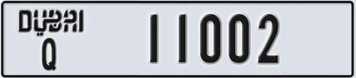 UAE License Plate Dubai Q 11002