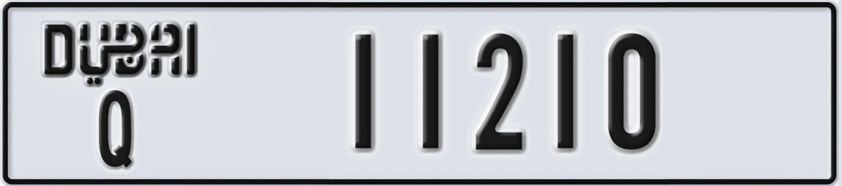 UAE License Plate Dubai Q 11210