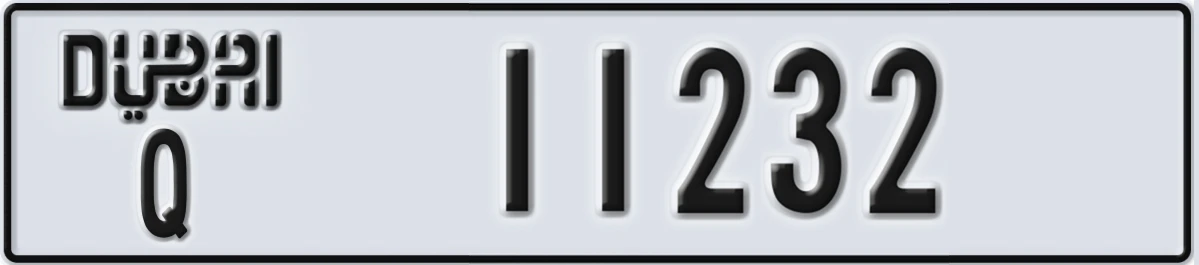 UAE License Plate Dubai Q 11232