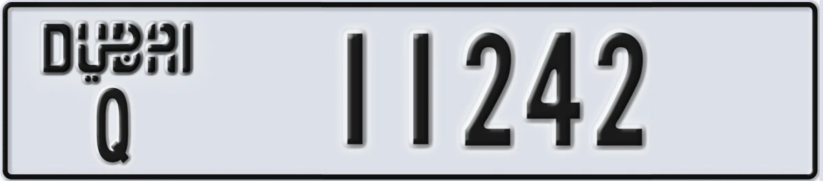 UAE License Plate Dubai Q 11242