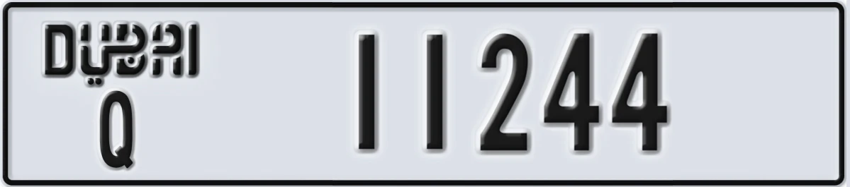 UAE License Plate Dubai Q 11244