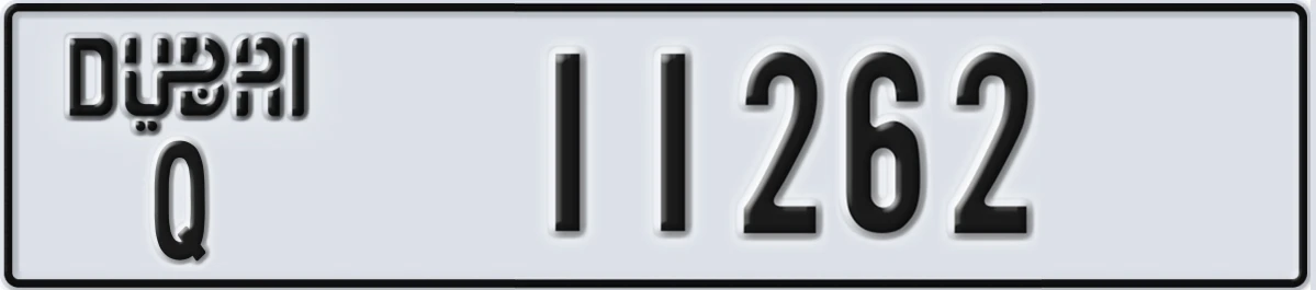UAE License Plate Dubai Q 11262