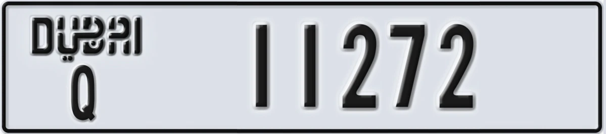 UAE License Plate Dubai Q 11272