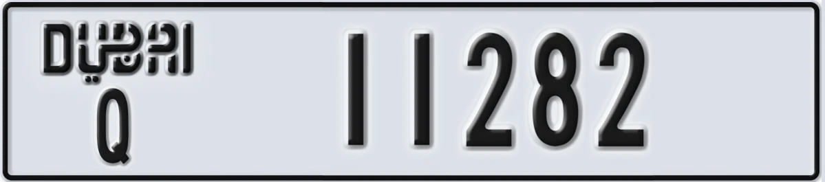 UAE License Plate Dubai Q 11282