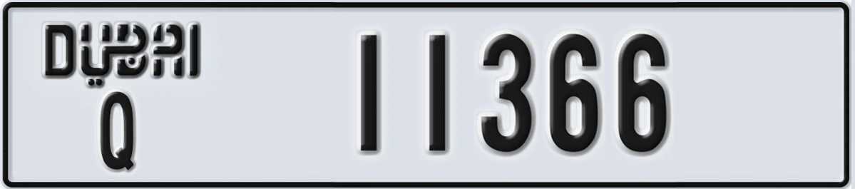 UAE License Plate Dubai Q 11366