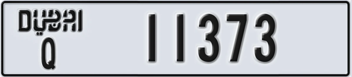 UAE License Plate Dubai Q 11373