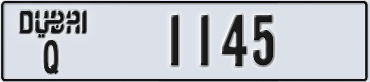 UAE License Plate Dubai Q 1145