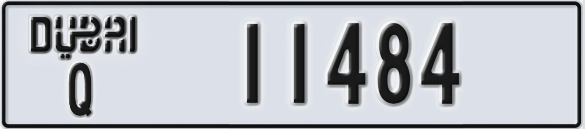 UAE License Plate Dubai Q 11484