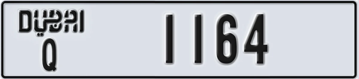 UAE License Plate Dubai Q 1164