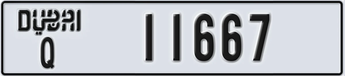 UAE License Plate Dubai Q 11667