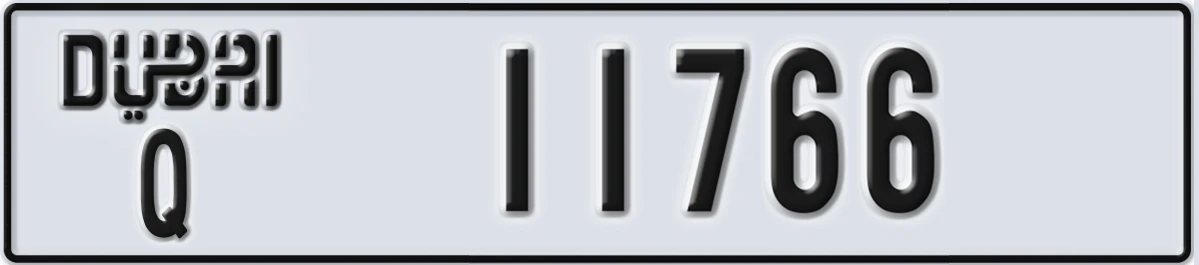 UAE License Plate Dubai Q 11766