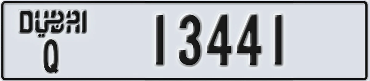 UAE License Plate Dubai Q 13441