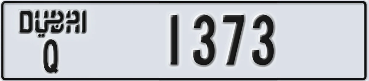 UAE License Plate Dubai Q 1373