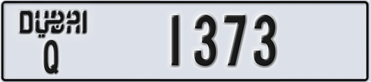 UAE License Plate Dubai Q 1373