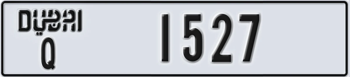 UAE License Plate Dubai Q 1527