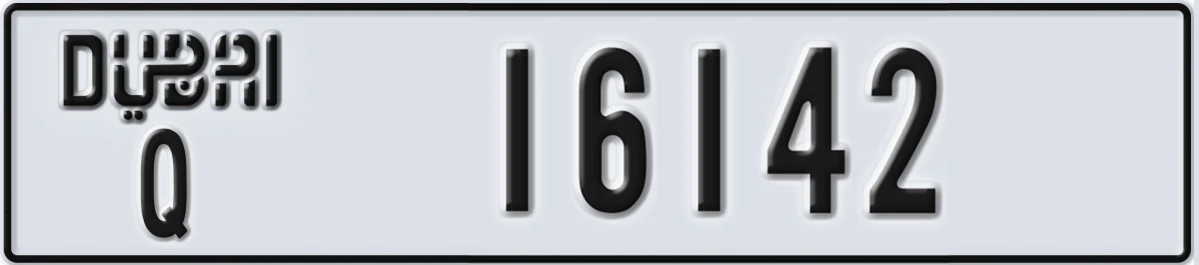 UAE License Plate Dubai Q 16142