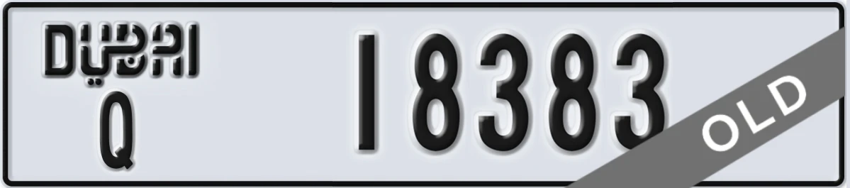 UAE License Plate Dubai Q 18383