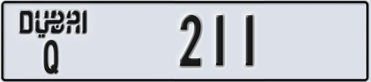 UAE License Plate Dubai Q 211