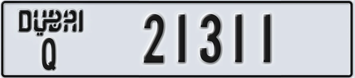 UAE License Plate Dubai Q 21311