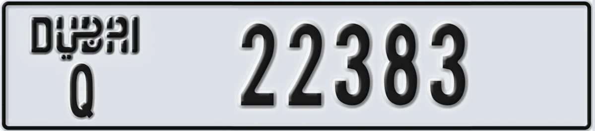 UAE License Plate Dubai Q 22383