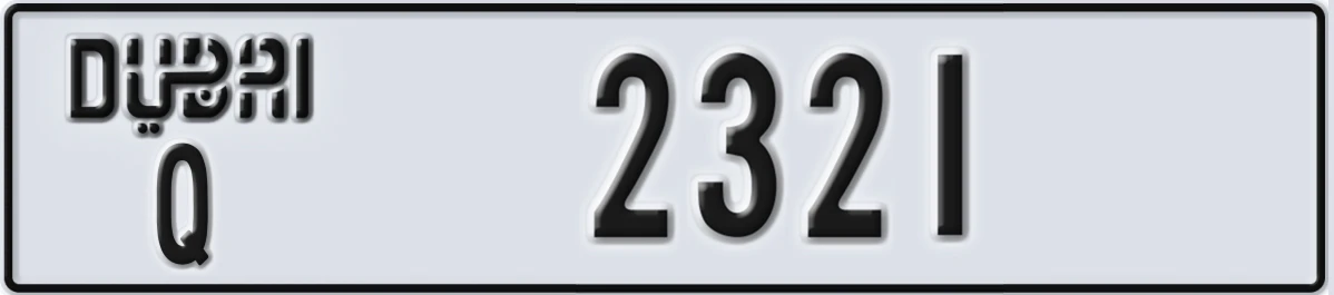 UAE License Plate Dubai Q 2321