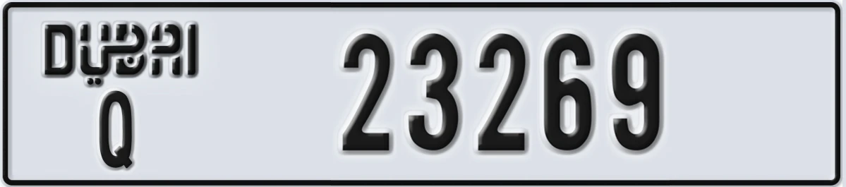 UAE License Plate Dubai Q 23269