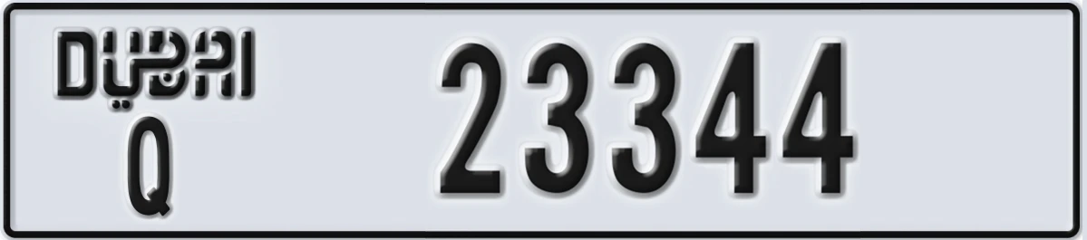 UAE License Plate Dubai Q 23344