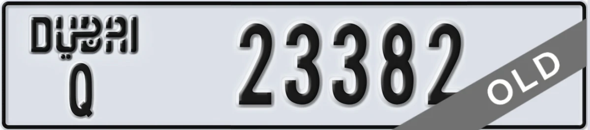 UAE License Plate Dubai Q 23382