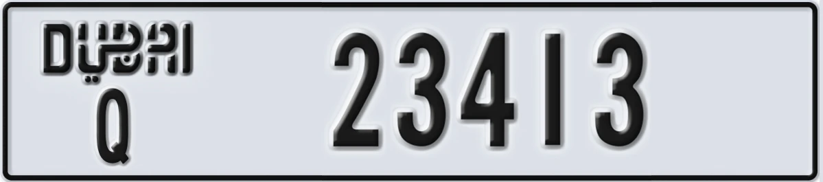 UAE License Plate Dubai Q 23413