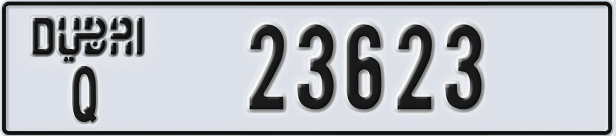 UAE License Plate Dubai Q 23623