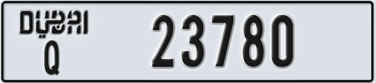UAE License Plate Dubai Q 23780
