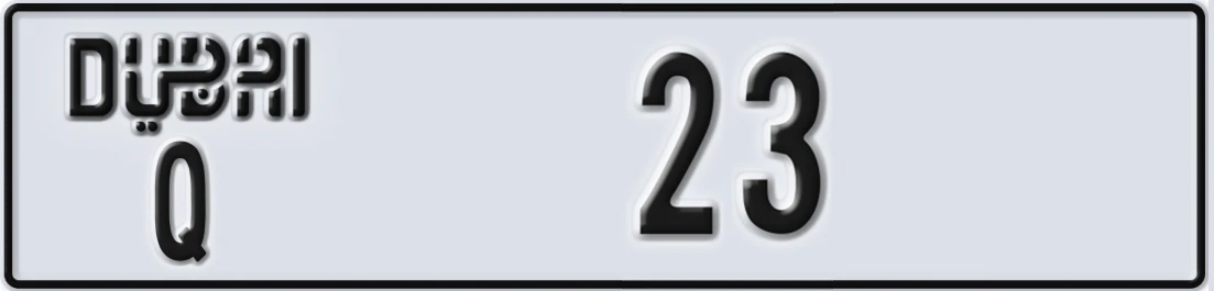 UAE License Plate Dubai Q 23X
