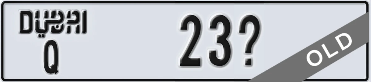 UAE License Plate Dubai Q 23X