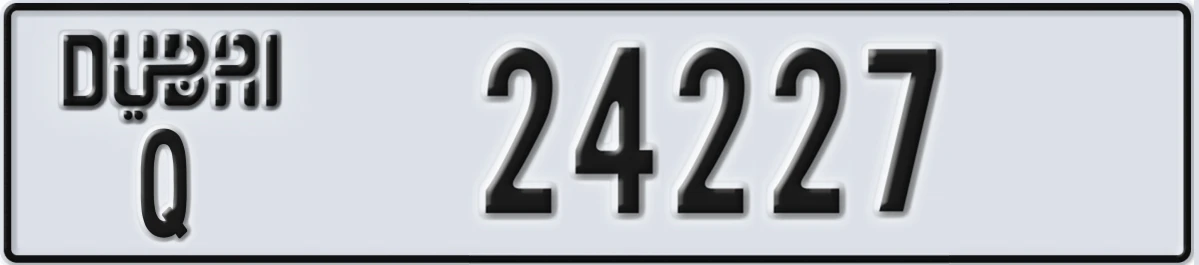 UAE License Plate Dubai Q 24227