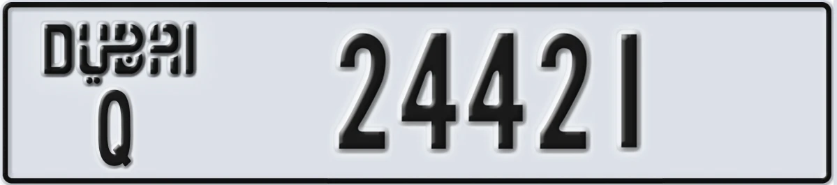 UAE License Plate Dubai Q 24421