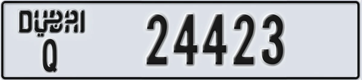UAE License Plate Dubai Q 24423